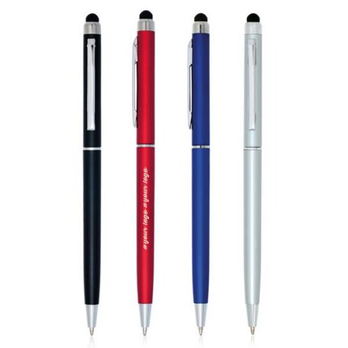 Esferográfica de plástico, touch e clip de metal