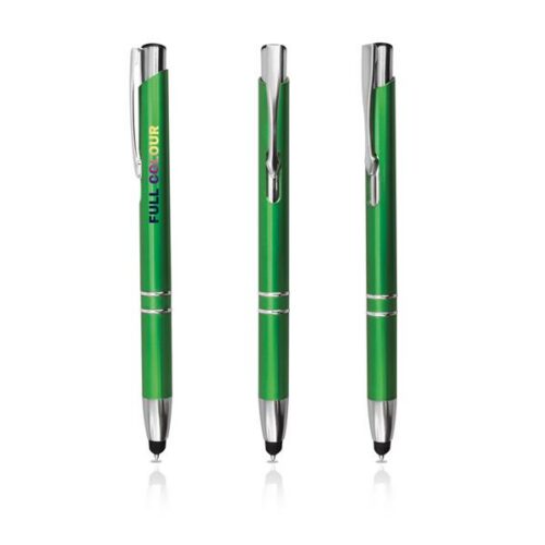 Esferográfica de plástico, touch e clip de metal