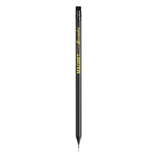 Lápis de carvão, preto, com borracha