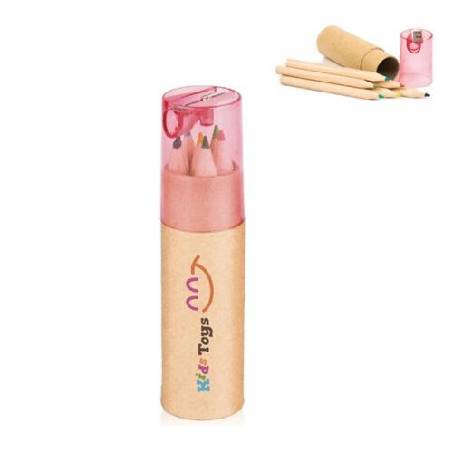 Conjunto de 6 lápis de cor com afia