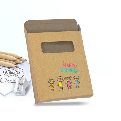 Conjunto 6 lápis de cor Drawyon com 20 desenhos para pintar