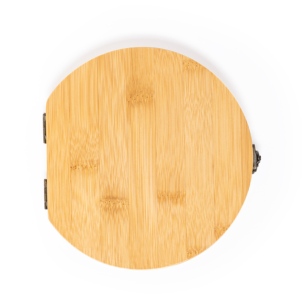 Set de ferramentas apresentado em resistente caixa de bambu com fecho metálico. - Imagem de 2