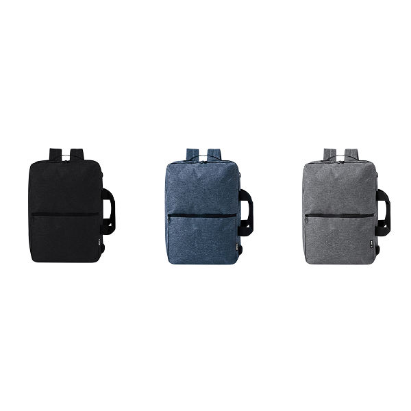 Mochila porta-documentos confecionada em resistente 600D RPET - Imagem de 4