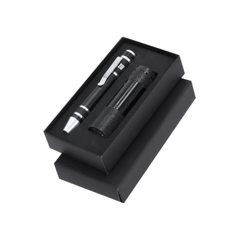 Conjunto de Ferramentas Multifuncional com Lanterna e Chave de Fenda em alumínio