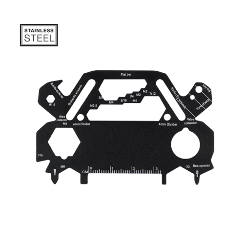Original e prática multitool em aço inox com forma de carro