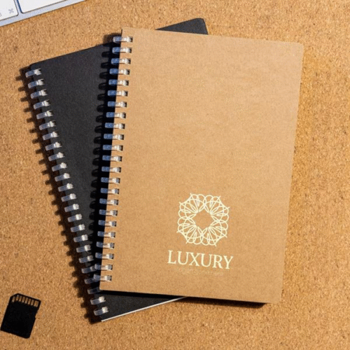 Bloco de argolas maleáveis A5 com capa em cartão