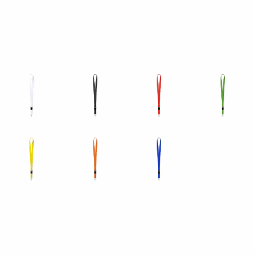 Lanyard em poliéster resistente com fivela multifunções e gancho metálico