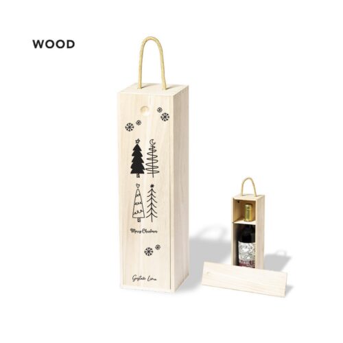 Caixa Garrafa de Vinho "Pinheiros de Natal"